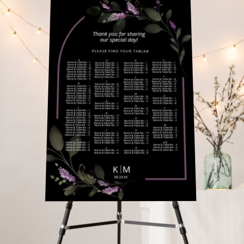 Sweet Floral Arch Wedding Seating Chart Llac ID998 Foam Board