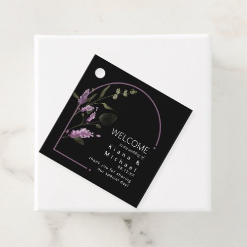Sweet Floral Arch Wedding Welcome Lilac ID998 Favor Tags