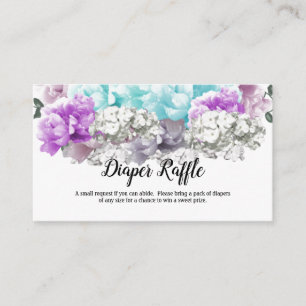 Sweet Floral Baby Shower Diaper Raffle Card
