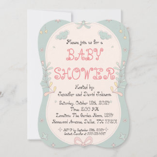 Sweet Floral Baby Shower Invitation