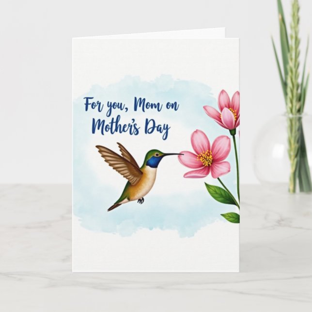 Sweet Floral Birdie Day Card (Front)