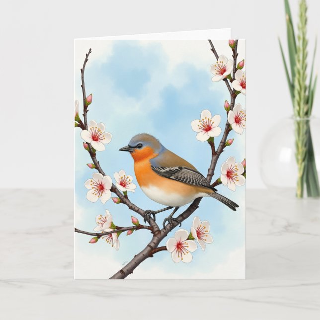 Sweet Floral Birds Mother Card (Front)