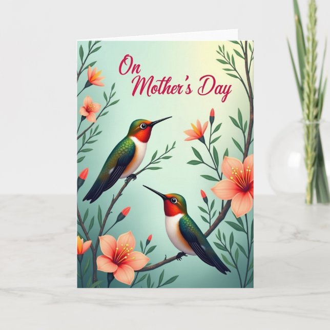 Sweet Floral Birds Mothers Day Card (Front)