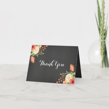 Sweet Floral Chalkboard Thank You Card by PaperLoveDesigns at Zazzle