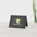 Sweet Floral Chalkboard Thank You Card at Zazzle