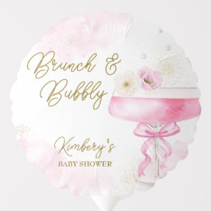 Sweet Floral Champagne Brunch Bubbly Baby Shower Balloon