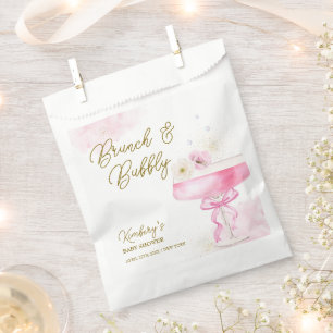 Sweet Floral Champagne Brunch Bubbly Baby Shower  Favor Bag