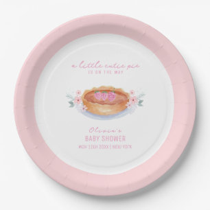 Sweet Floral Cutie Pie Raspberry Baby Shower Paper Plates