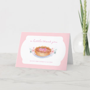 Sweet Floral Cutie Pie Raspberry Baby Shower Thank You Card