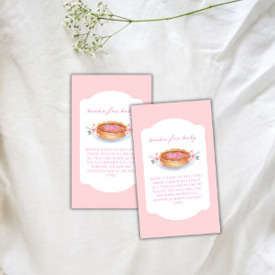 Sweet Floral Cutie Pie Raspberry Books Baby Shower Enclosure Card