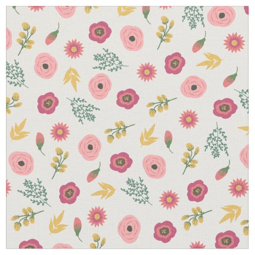 Sweet Floral Fabric | Zazzle