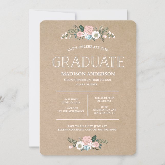 Sweet Floral | Graduation Invitation (Front)