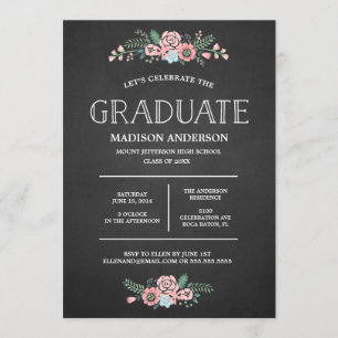 Sweet Floral Graduation Invitation