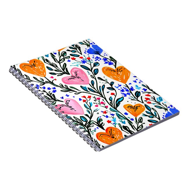 Sweet Floral Heart Notebook (Right Side)