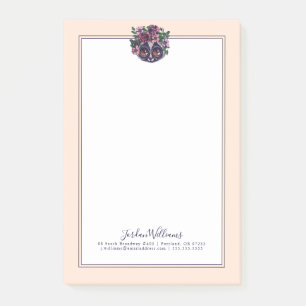 Sweet Floral Lemur Add Your Name Post-it Notes