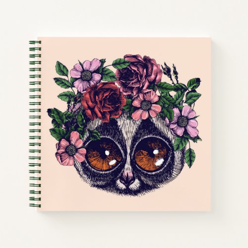Sweet Floral Lemur Notebook
