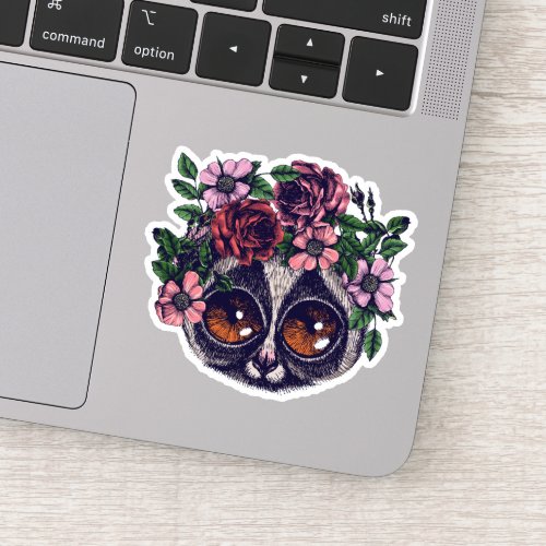 Sweet Floral Lemur Sticker