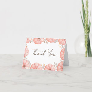 Sweet Floral Little Pumpkin Baby Shower  Thank You Card