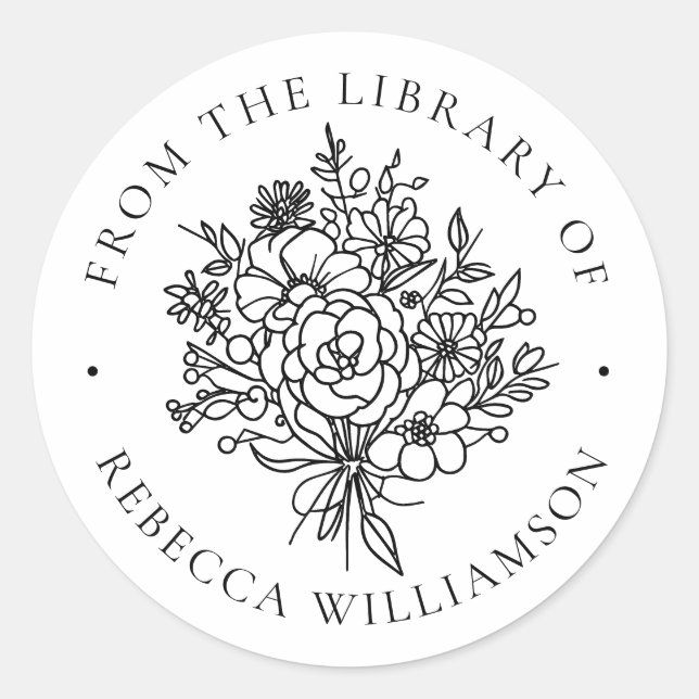 Sweet Floral Modern From the Library of Bookplate (Front)