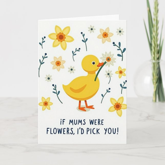 Sweet Floral Mothers Day Fowl Card (Front)