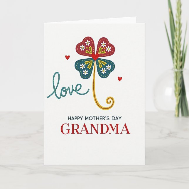 Sweet Floral Mothers Day Grandma Card (Front)