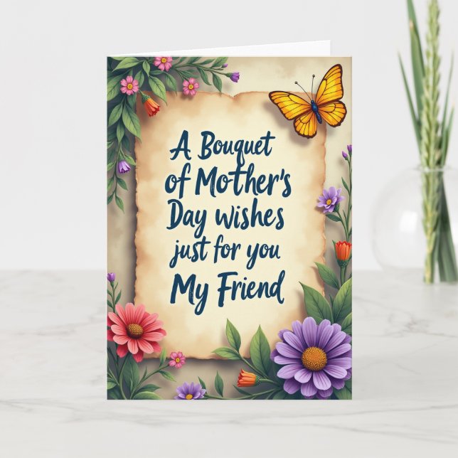 Sweet Floral Mothers Day Image Card (Front)