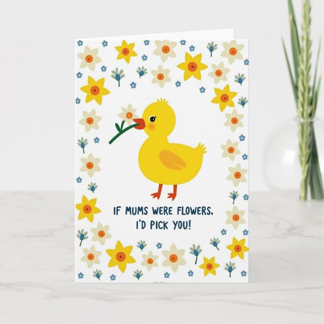 Sweet Floral Mums Day Bird Card (Front)