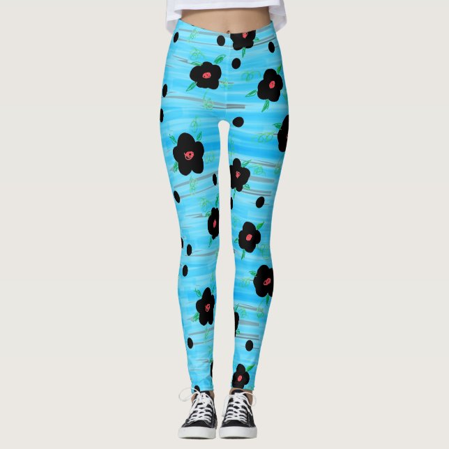 Sweet Floral Pattern Leggings (Front)