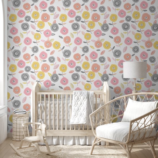 Sweet Floral Pattern Wallpaper (Kids)
