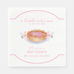 Sweet Floral Pie Raspberry Baby Shower Napkins