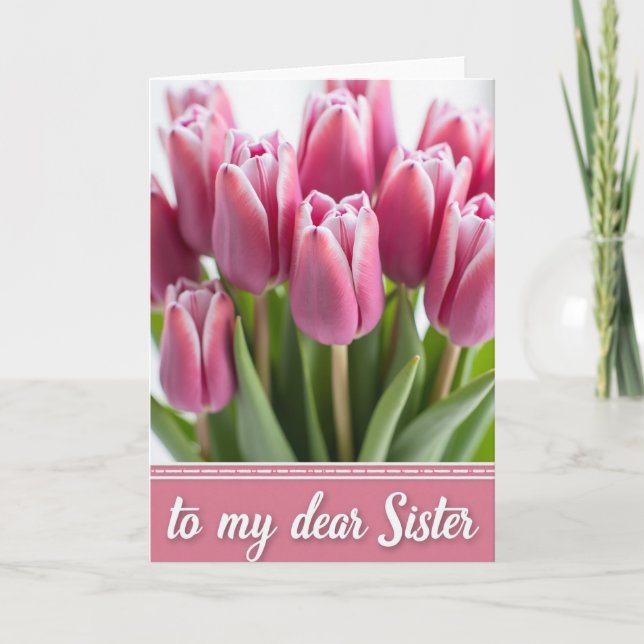 Sweet Floral Sisters Day Card (Front)