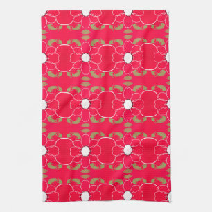 Sweet Floral Tea-Towel With a Modern Print Towel