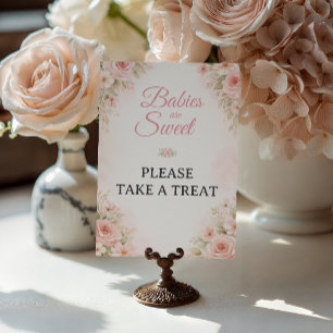 Sweet Floral Treat Table Baby Shower Sign
