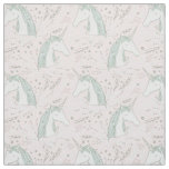 Sweet Floral Unicorn Pattern Fabric