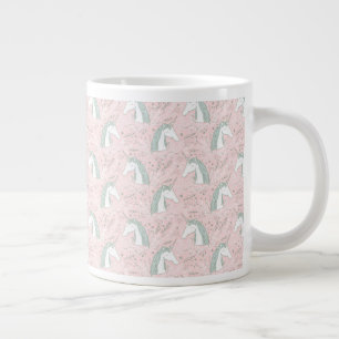 Sweet Floral Unicorn Pattern Giant Coffee Mug