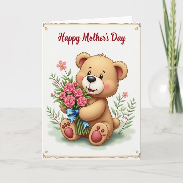 Sweet Floral Ursine Card (Front)