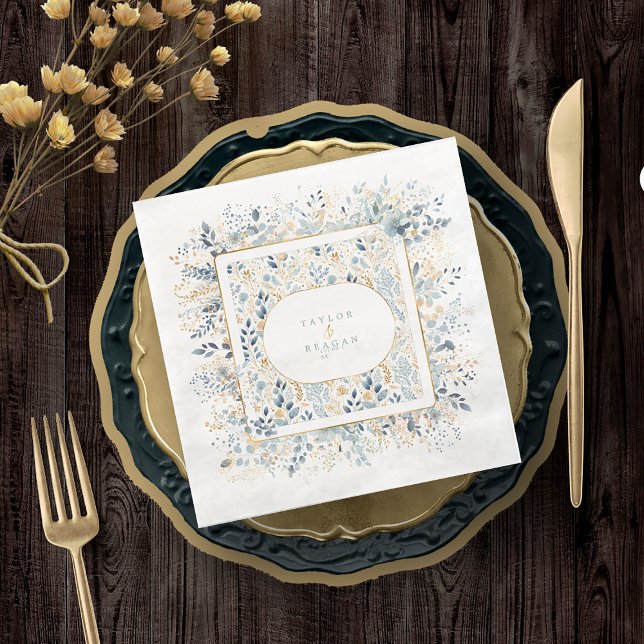 Sweet Floral Wedding Pattern ID1045 Paper Dinner Napkins (Creator Uploaded)