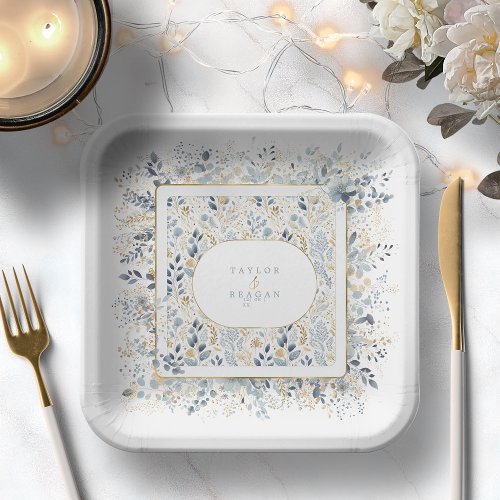 Sweet Floral Wedding Pattern ID1045 Paper Plates