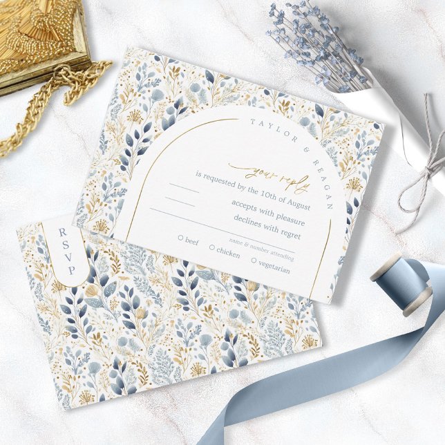 Sweet Floral Wedding Pattern ID1045 RSVP Card (Creator Uploaded)