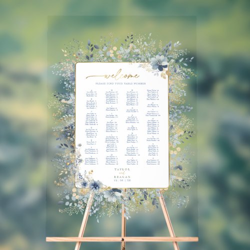 Sweet Floral Wedding Seating Chart ID1045