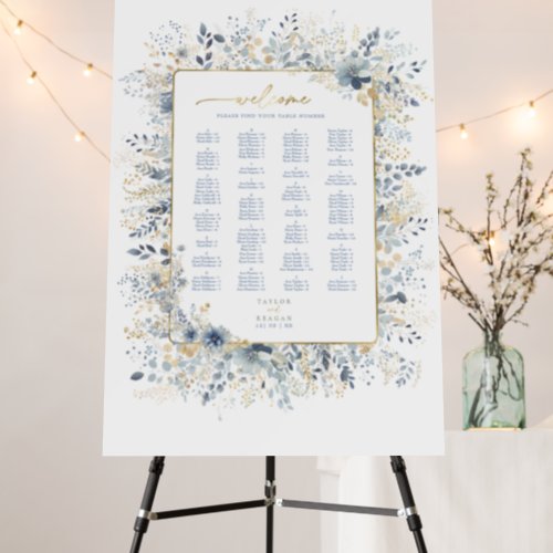 Sweet Floral Wedding Seating Chart ID1045 Foam Board