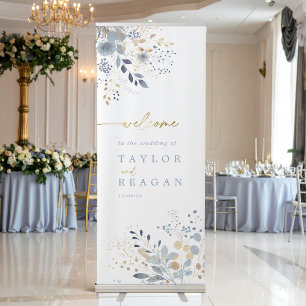 Sweet Floral Wedding Welcome ID1045 Retractable Banner