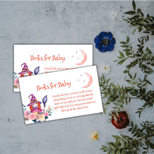 Sweet Floral Witch Books For Baby Shower  Enclosure Card