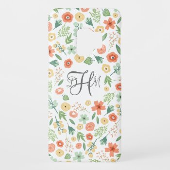 Sweet Florals Monogrammed Galaxy S3 Case by thespottedowl at Zazzle