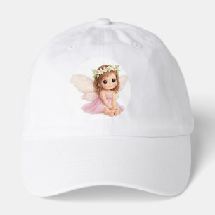 Sweet Flower Crown Girl Fairy in Pink Dress Hat