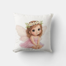 Sweet Flower Crown Girl Fairy in Pink Dress