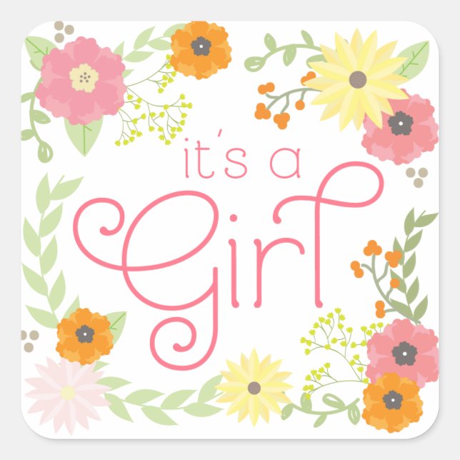 Sweet Flower Garden Baby Shower Stickers (Front)