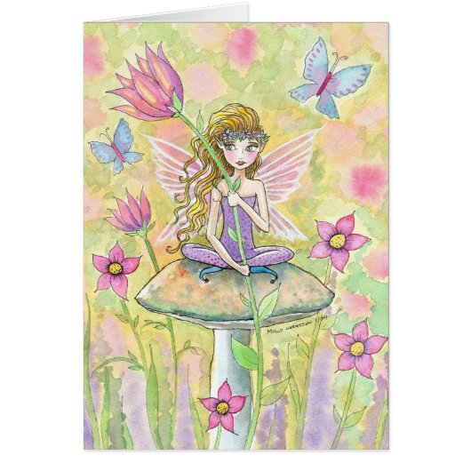 Sweet Flower Garden Fairy Card (Front)