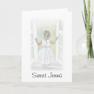 Sweet Flower Girl Letterpress Thank You Card