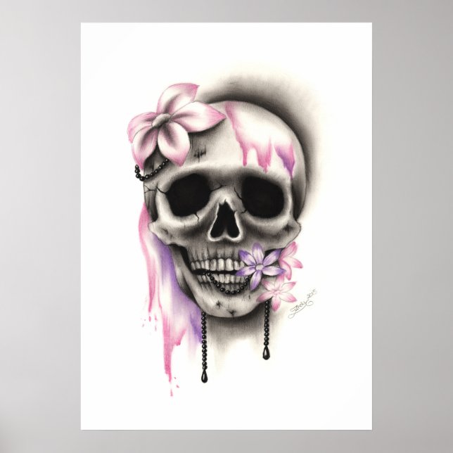 Sweet Flower Skull Poster (Front)